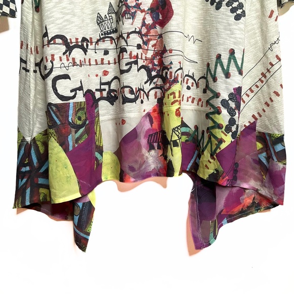 Inoah Wearable Art Checker Aysmeyrical Hem Tunic Womens SZ S Artsy Art Deco Punk - Picture 10 of 13